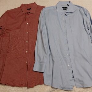 2 Hugo Boss Sharp Fit Button Down Dress Shirts 17-32/33